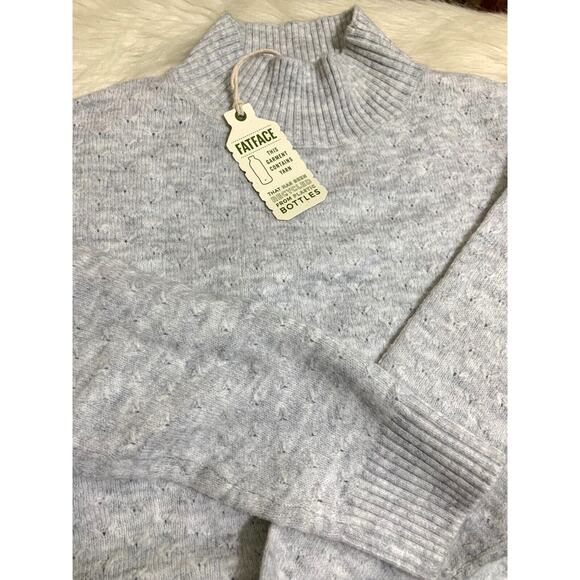 FAT FACE REBEKAH Long Line Jumper Sweater Light Gray Recycled Fabrics Sz 6 NWT - Picture 7 of 16